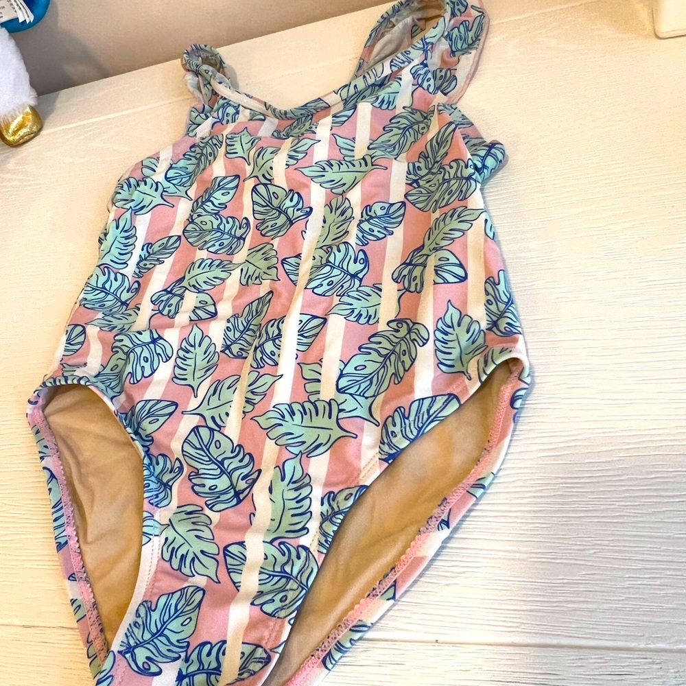 Egg kids palm leaf swimsuit
